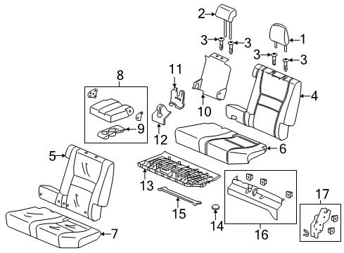 Armrest, Rear Seat (Wisteria Light Gray) Diagram for 82180-T6Z-A01ZC