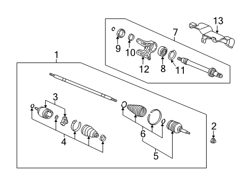 Driver Side Driveshaft Assembly (Remanufactured) Diagram for 44306-SCV-A51RM