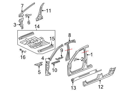 Floor FR Diagram for 65100-SJA-A01ZZ