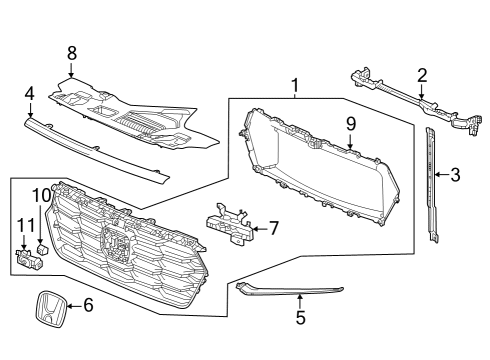 2022 Honda Accord Hybrid BEAM, FR- (UPPER) Diagram for 71160-T90-A00