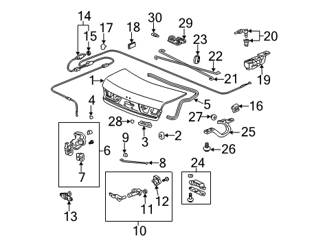 74871-SDA-A00ZZ - Genuine Honda Spring R,Trunk Open