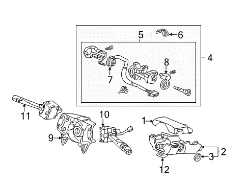 Cover Column *YR164L* Diagram for 77360-S0K-A03ZC