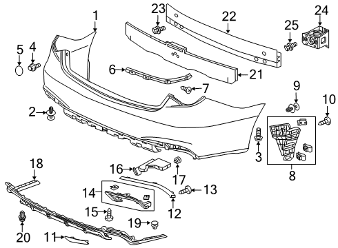 Bolt-Washer (8X20) Diagram for 93403-08020-05