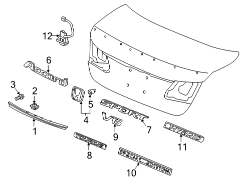 Emblem (H) Diagram for 75701-T2A-A01