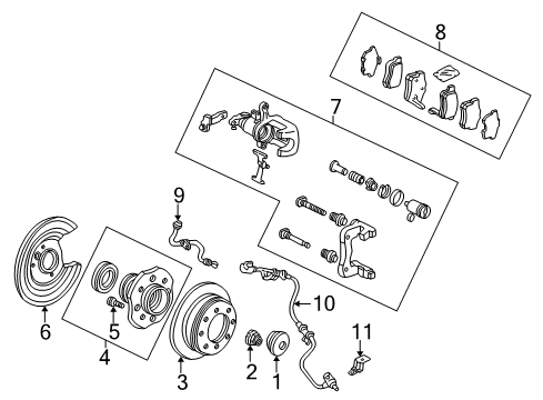 Caliper Sub-Assembly, Left Rear (Reman) Diagram for 06433-S84-505RM