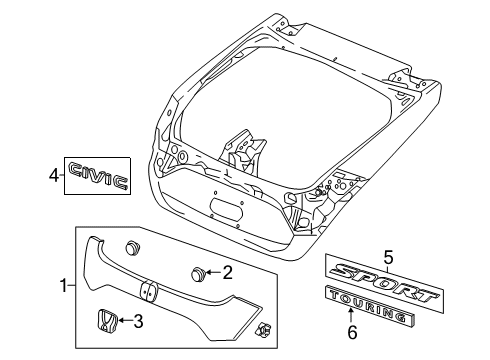 Garn Assy,R*R513* Diagram for 74890-TGG-E00ZC