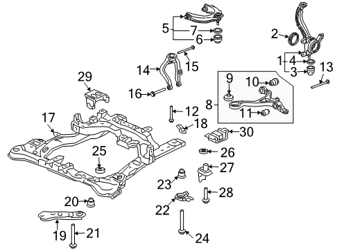 Arm, Left Front (Upper) Diagram for 51460-SEC-A01