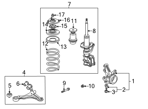 Lwr.Arm Complete, Right Front Diagram for 51350-S5A-306