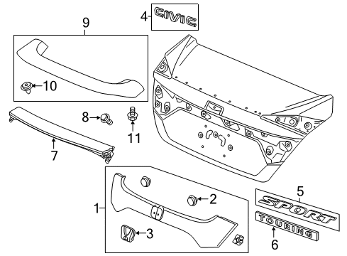 Garn Assy*NH731P* Diagram for 74890-TGG-E00ZH
