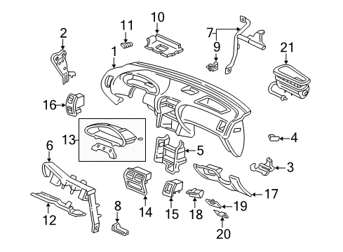 Garnish *YR164L* Diagram for 77475-ST7-A00ZB