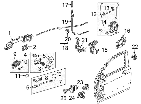 Protector, R. FR. Handle (Outer) Diagram for 72130-SEA-G01
