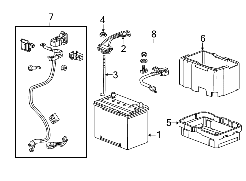 Sensor Assy., Battery Diagram for 32600-TK8-A01