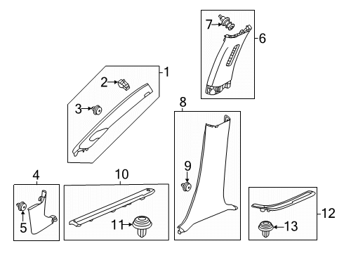 2024 Honda Accord GARNISH, R- *NH900L* Diagram for 84121-3A0-A01ZA