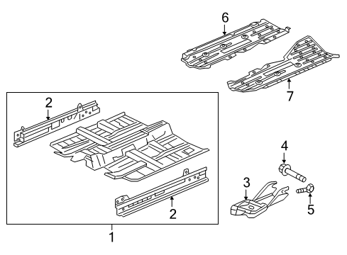 2026 Honda CR-V Hybrid FLOOR COMP., FR. Diagram for 65100-TBA-309ZZ
