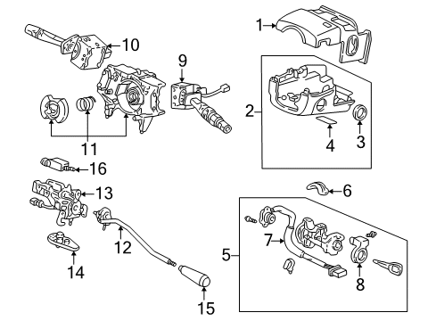 Steering Lock Assembly Diagram for 35100-S0X-A02