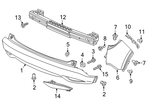 Spacer R,RR Bumper S Diagram for 71593-T7A-000