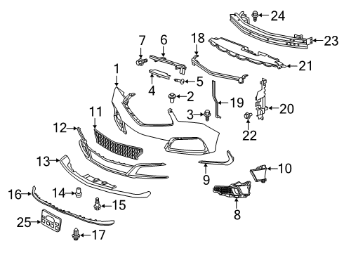 Front Bumper Face Diagram for 04711-TYS-A00ZZ
