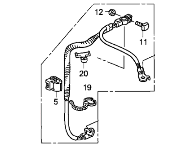 Honda 32600-SJC-A00 Cable Assembly, Ground