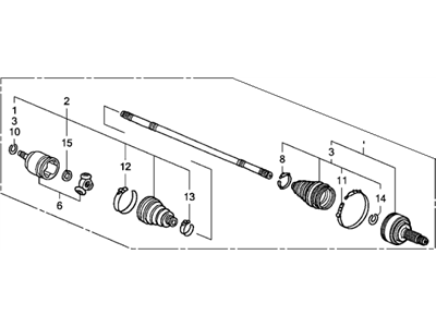 Honda 44306-SJC-A01 Driveshaft Assembly, Driver Side