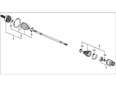 Honda 44305-SJC-A01 Driveshaft Assembly, Passenger Side