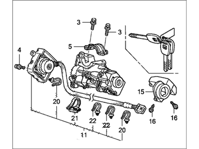 35100-SJC-A02 Honda Steering Lock Assembly Illustration 1 of 1