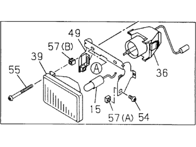 Honda 8-97124-000-3 Lamp Assembly, Passenger Side Fog Lamp