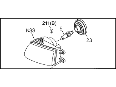 Honda 8-97205-901-0 Headlight Assembly, Driver Side