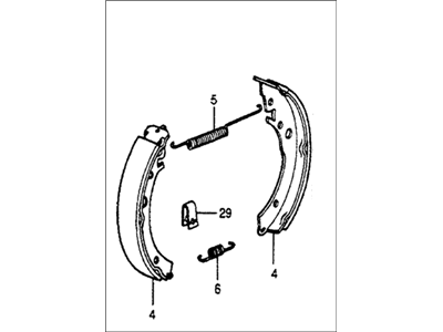 Honda 43053-SA5-505 Shoe Set, Rear Brake