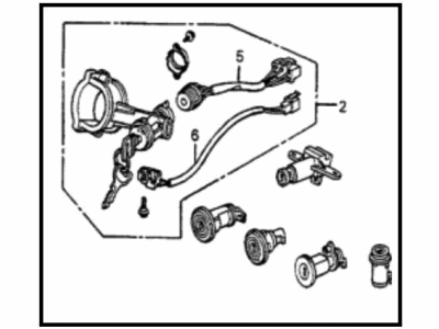 1983 Honda Accord Ignition Lock Cylinder - 35010-SA5-674