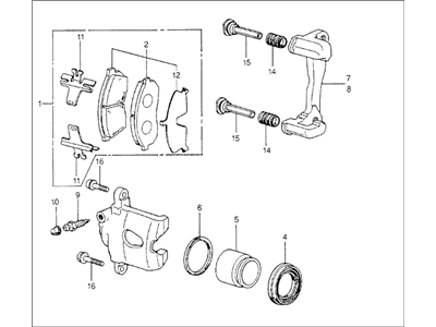 1987 Honda CRX Brake Caliper - 45210-SA0-772