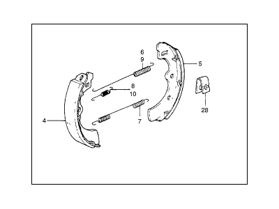 1982 Honda Prelude Brake Shoe Set - 064B3-SA0-900