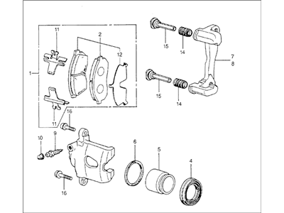 1987 Honda CRX Brake Caliper - 45230-SA0-772