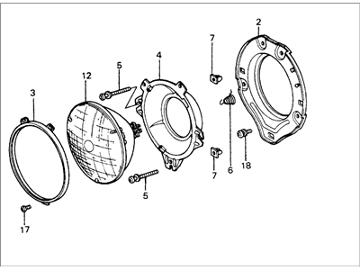 Honda 33100-SA0-672 Headlight Assembly, Passenger Side