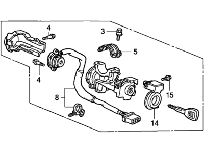 2001 Honda Accord Ignition Lock Cylinder - 35100-S84-A03NI