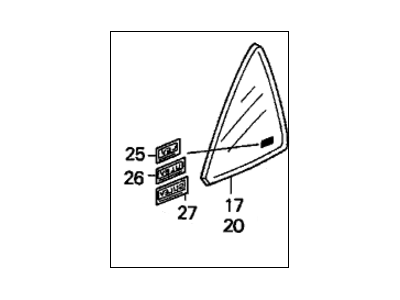 Honda 73455-S4K-J30 Glass, L. RR. Door Quarter (Green) (Asahi)