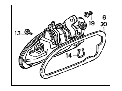 Honda 72140-S84-A01ZC Handle Assembly, Right Front Door (Outer) (Taffeta White)