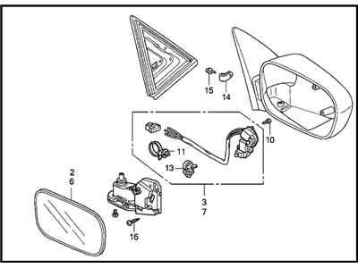 Honda 76250-S84-A31ZP Mirror Assembly, Driver Side Door (Noble Green Pearl) (R.C.)