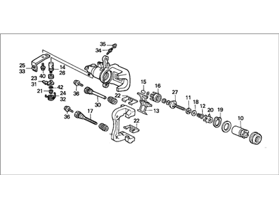 Honda 43019-SDA-A00RM Caliper Sub-Assembly, Left Rear (Reman)