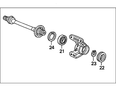 Honda 44500-S84-A00 Shaft Assembly, Half