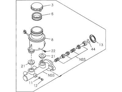 1994 Honda Passport Brake Master Cylinder Reservoir - 8-97038-250-0