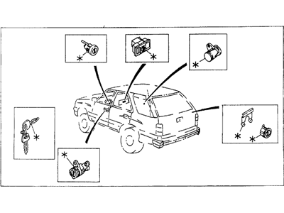 Honda 8-97153-533-1 Cylinder Set, Car Lock