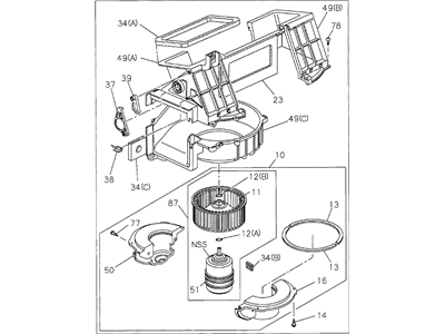 1994 Honda Passport Blower Motor - 8-97078-970-3