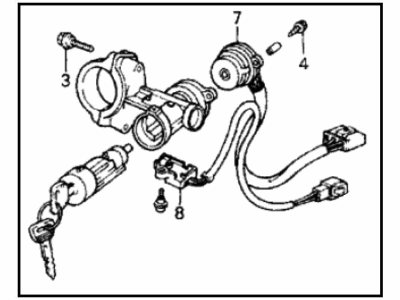 1987 Honda Accord Ignition Lock Cylinder - 35100-SE3-A01
