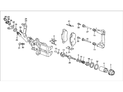 Honda 43210-SE0-936 Caliper Assembly, Right Rear (Nissin)