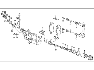 Honda 43230-SE0-937 Caliper Assembly, Left Rear (Nissin)