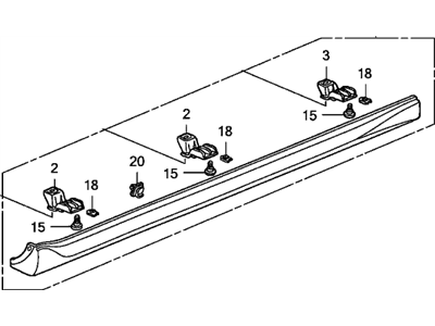 Honda 71850-SAA-003ZB Garnish Assy., L. Side Sill *B92P* (NIGHTHAWK BLACK PEARL)