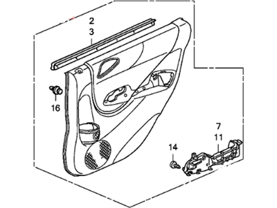 Honda 83783-SLN-A01ZC Lining, L. RR. Door *YR298L* (BRIGHT TITANIUM)