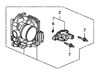 2007 Honda Fit Throttle Body - 16400-RME-A01