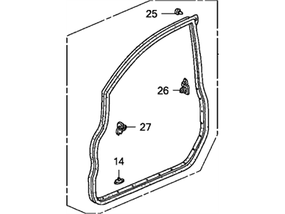 Honda 72350-SLN-A02 Seal, L. FR. Door (Outer)