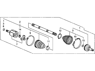 Honda 44306-SAA-E00 Driveshaft Assembly, Driver Side